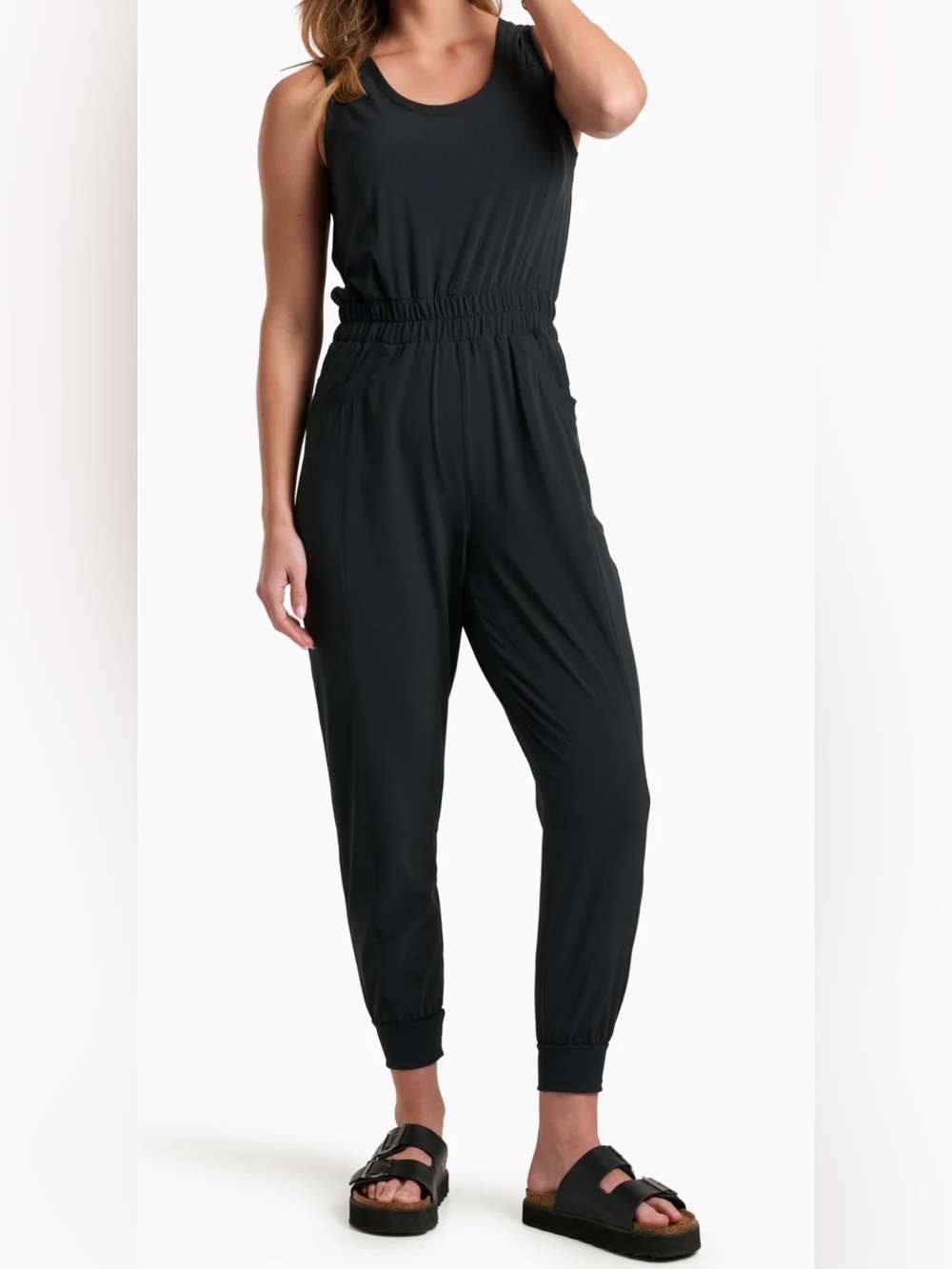 NWT Kuhl black upf 50 moisture wicking women’s jogger style jumpsuit sz medium